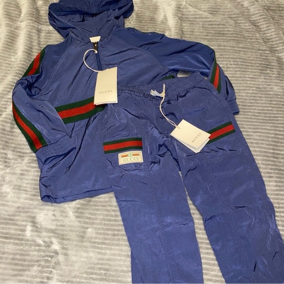 Gucci Other - Gucci Dark Blueberry Bomber with Red and Green Accents
